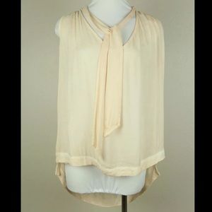FREE PEOPLE BLUSH Sleeveless Tie Hi Lo Top XS